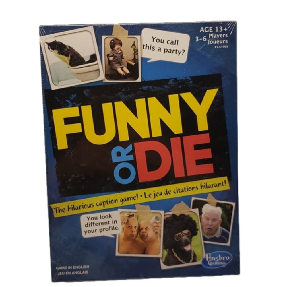 NIB Hasbro Gaming Funny or Die Board Came Age 13+ 3 - 6 players 2" x 8" x 10.5"